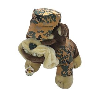 USMC SGM Marine Corps Camo Bulldog 13” Plush The Bear Collection By Vanguard NWT